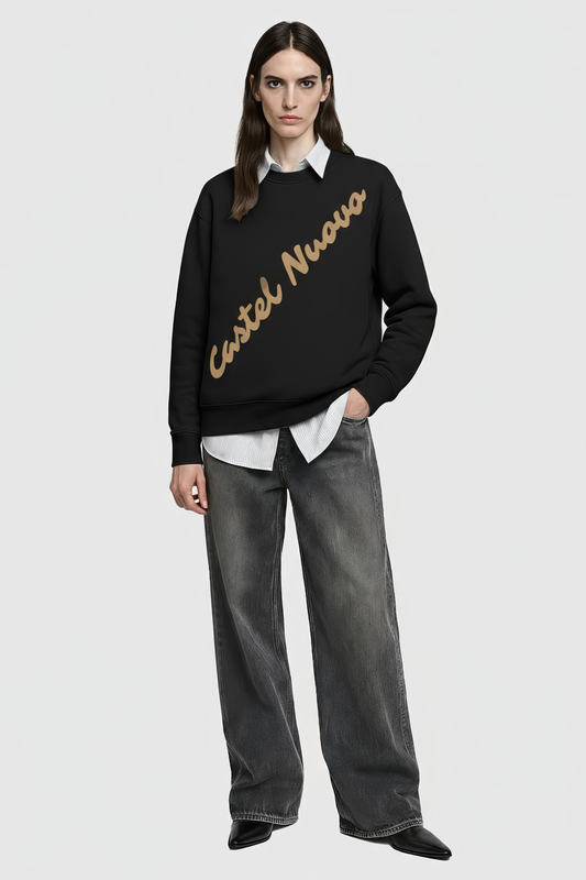 Diagonal Script Crewneck