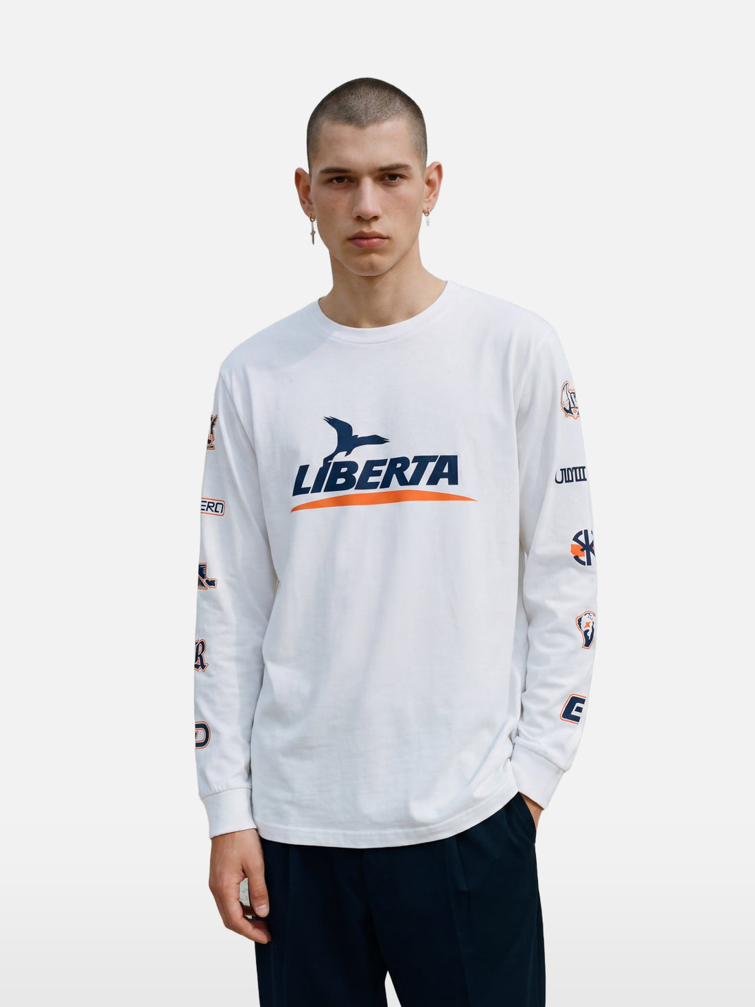 Liberta Long Sleeve in white, men's cut
