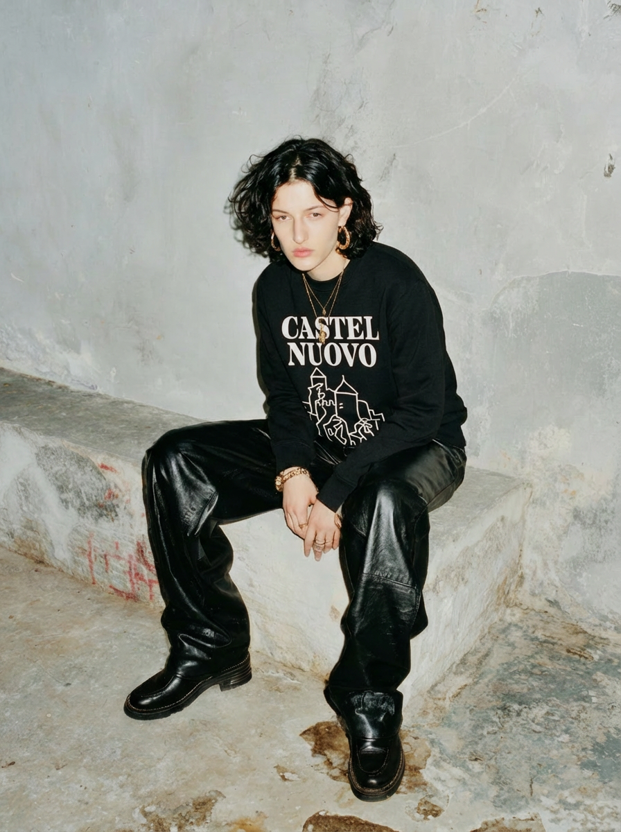 Fortezza Crewneck in black, women's cut