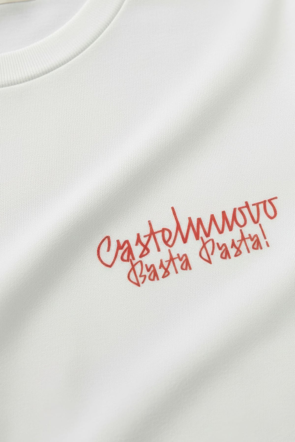 Basta Pasta Longsleeve in white, print detail