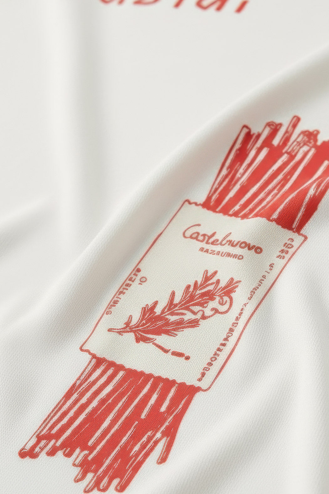 Basta Pasta Longsleeve in white, print detail