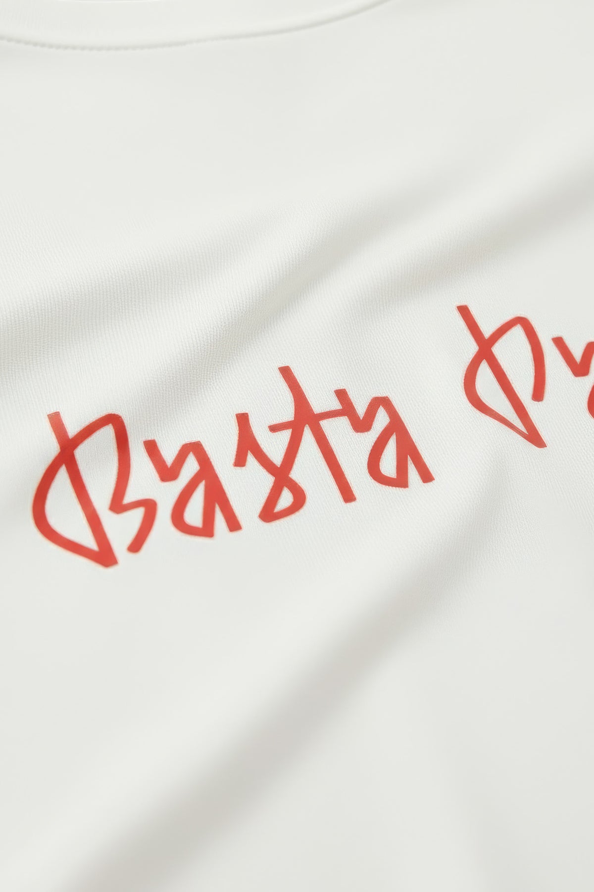 Basta Pasta Longsleeve in white, print detail