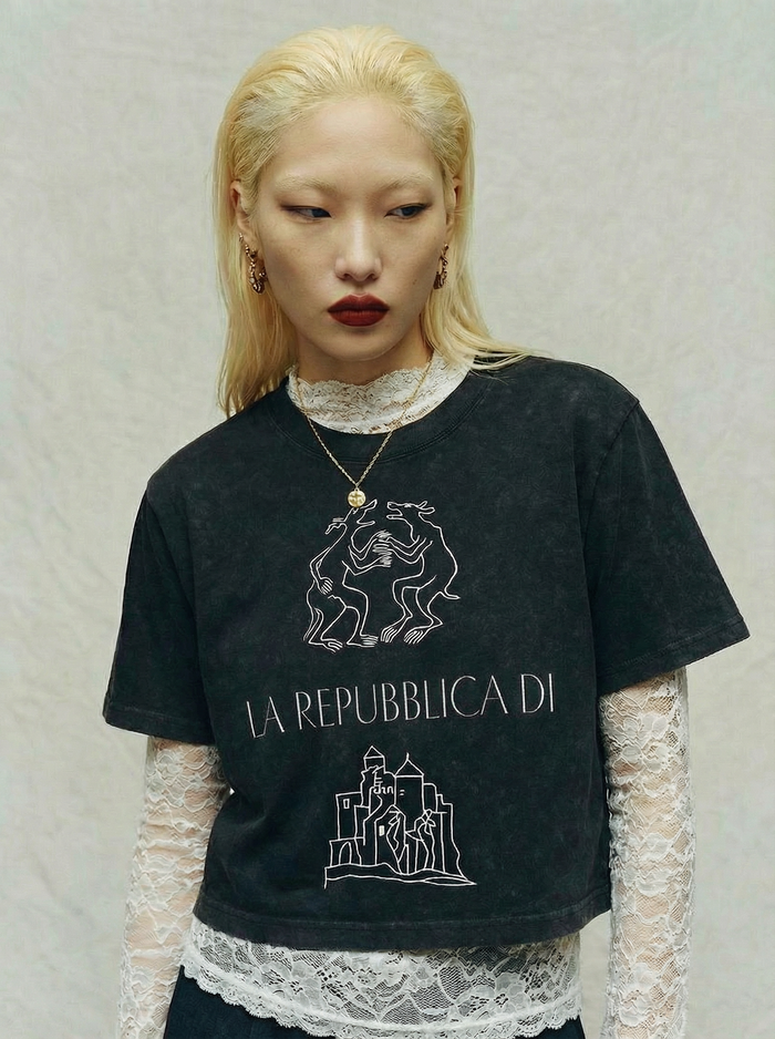 Emblem Crop Tee