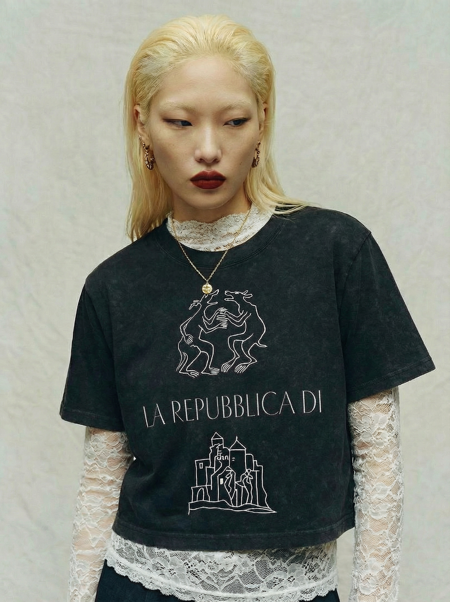 Emblem Crop Tee