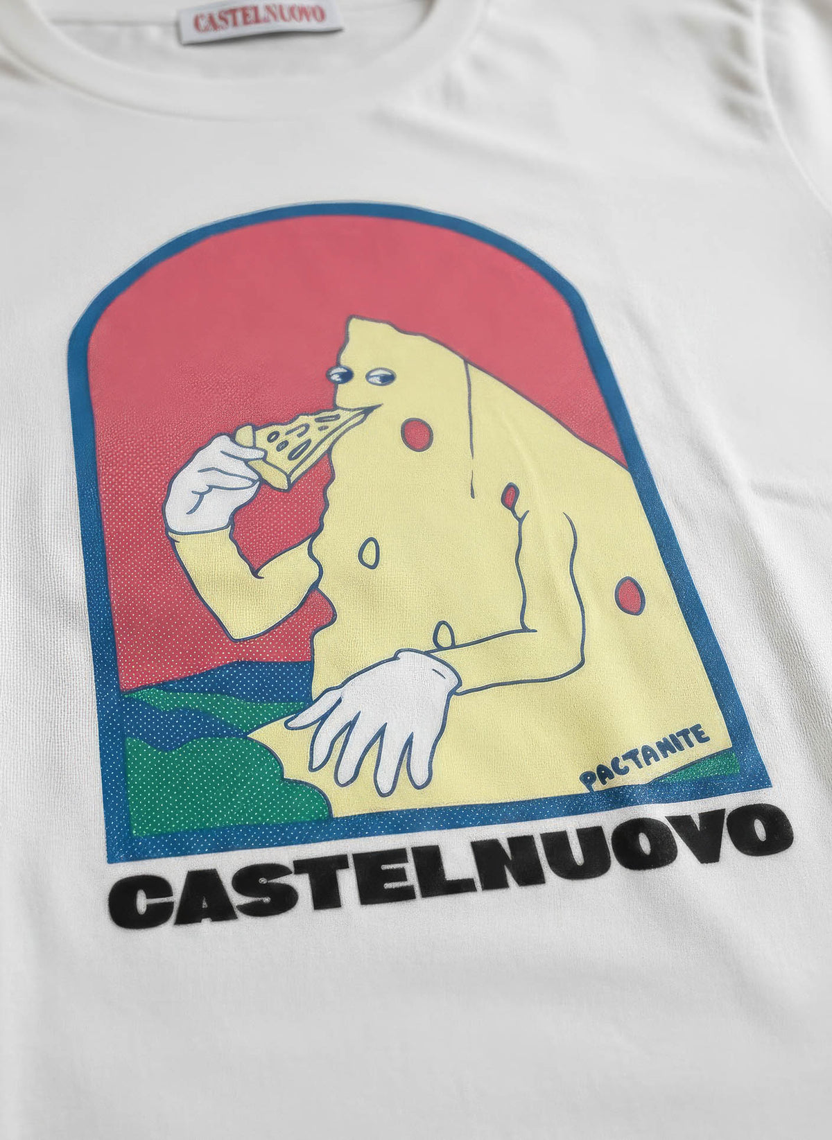 Pecorino Parmigiano Longsleeve in white, print detail