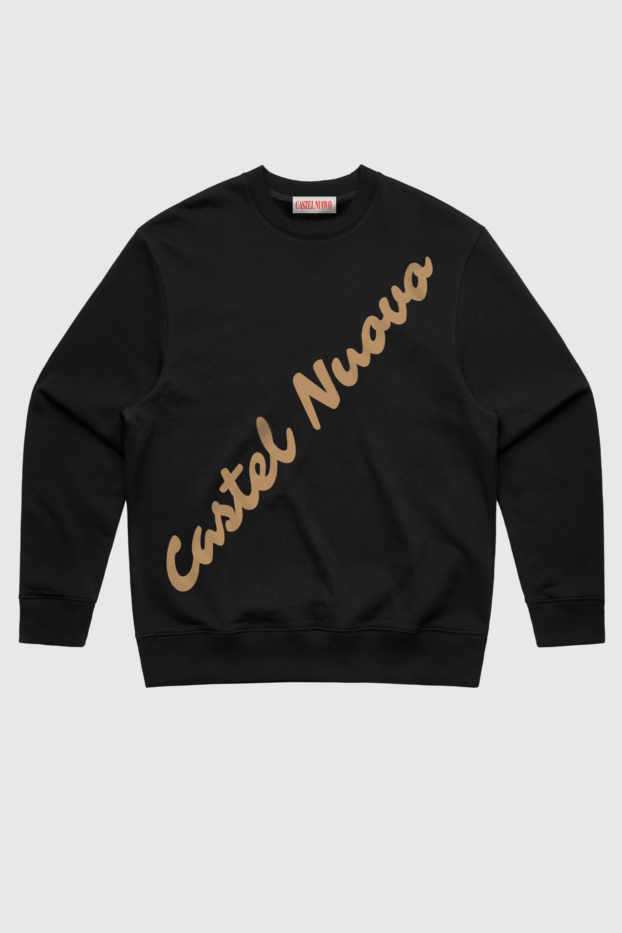 Diagonal Script Crewneck