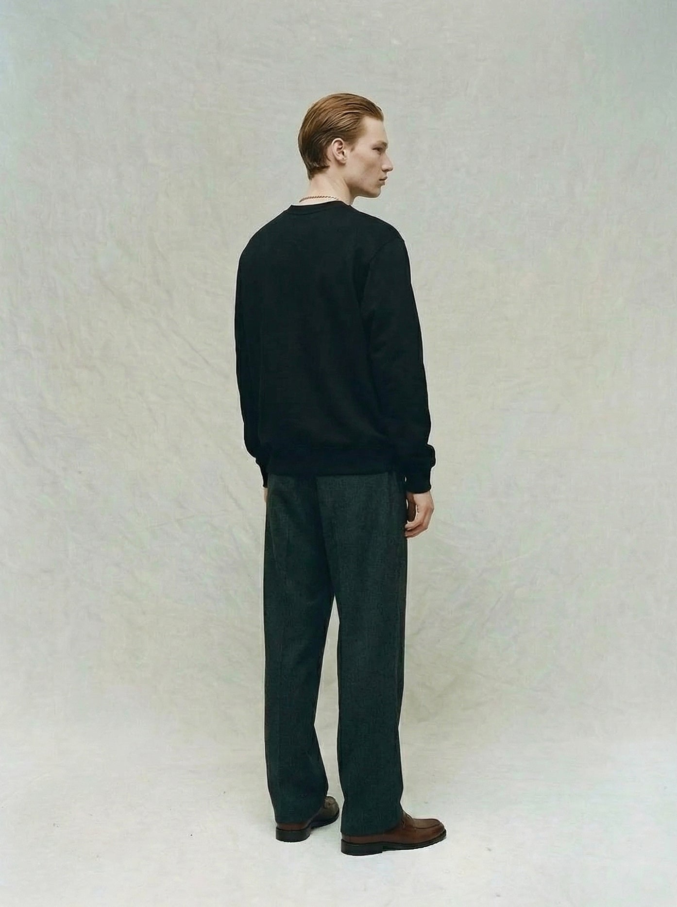 Diagonal Script Crewneck
