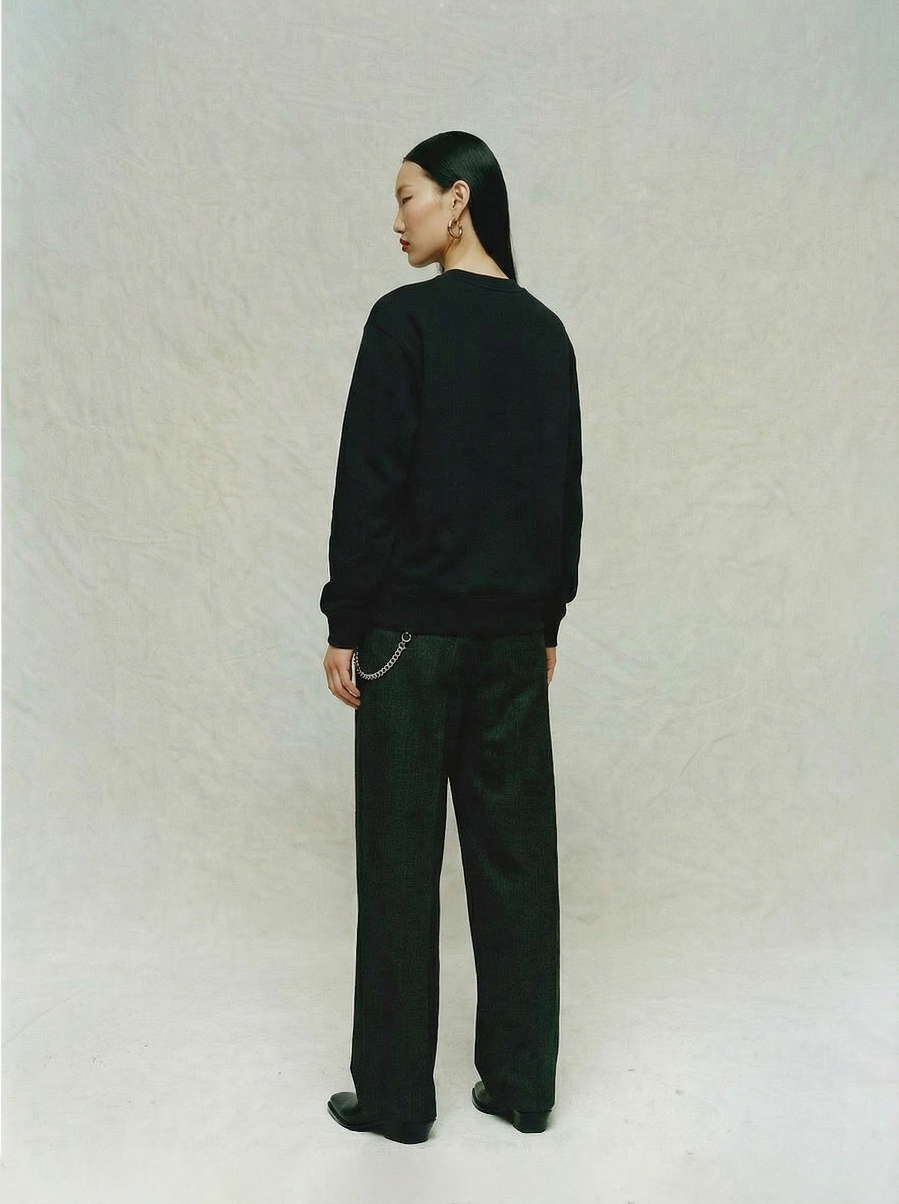 Diagonal Script Crewneck