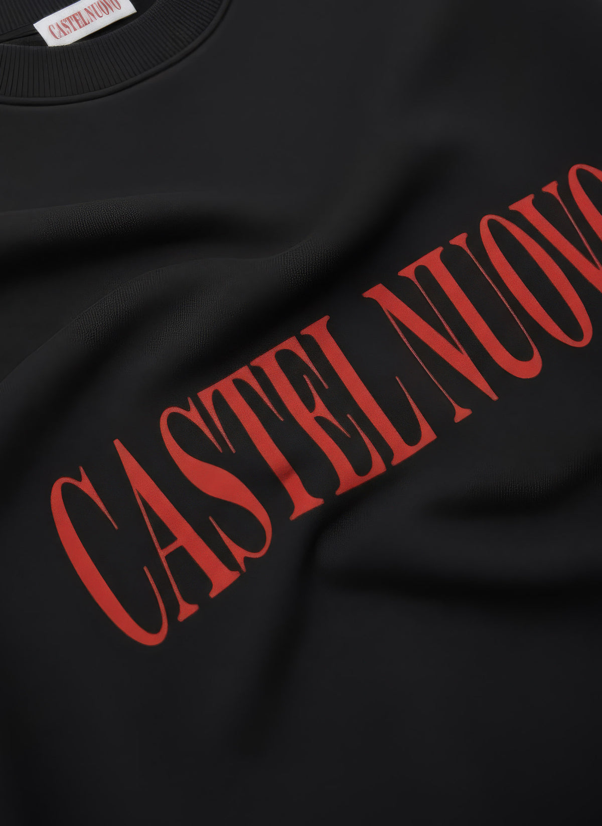 Widescreen Logo Crewneck in black, print detail
