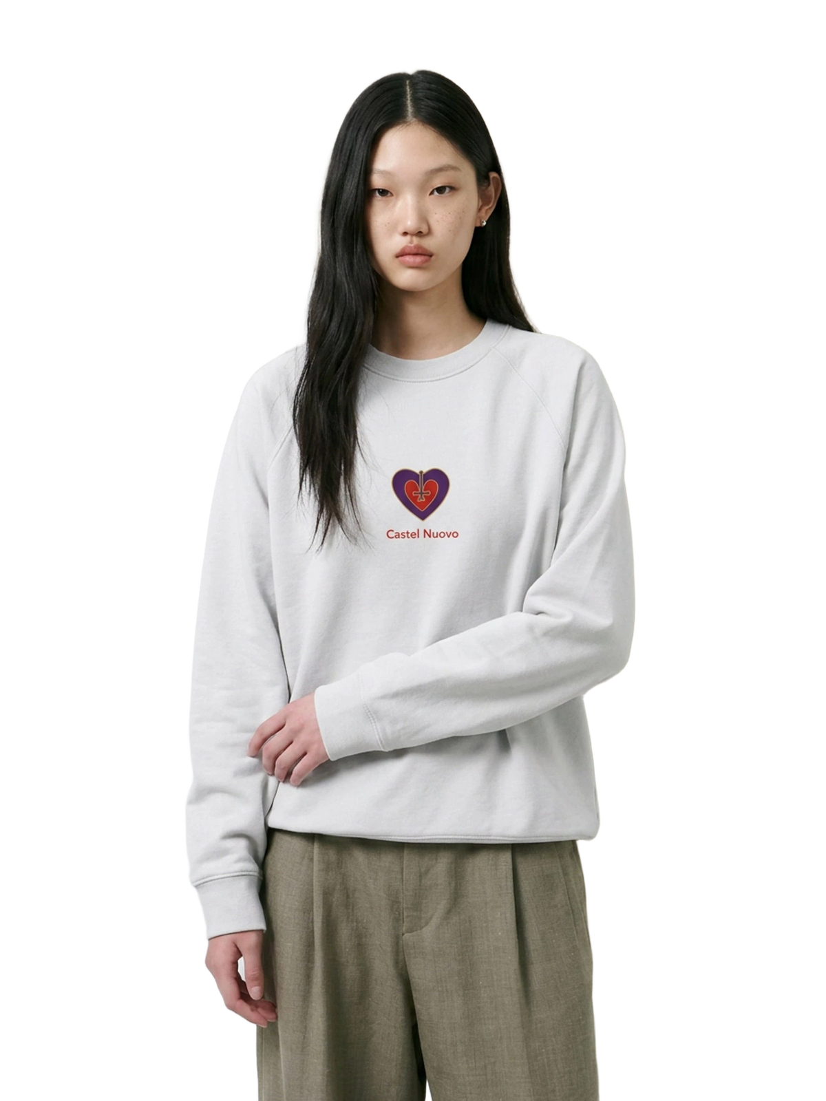 Amore Eterno Crewneck in white, women's cut