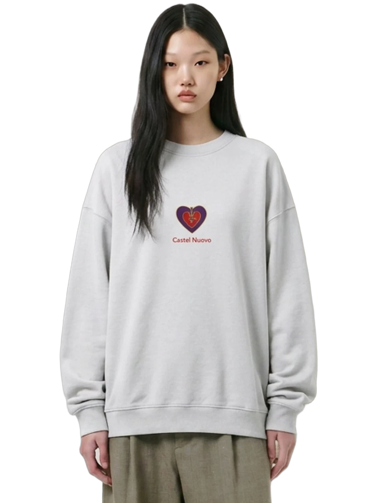 Amore Eterno Crewneck in white, women's cut