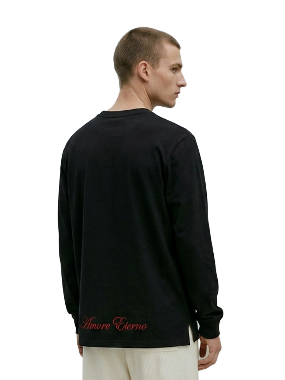 Amore Eterno Long Sleeve in black, men's cut