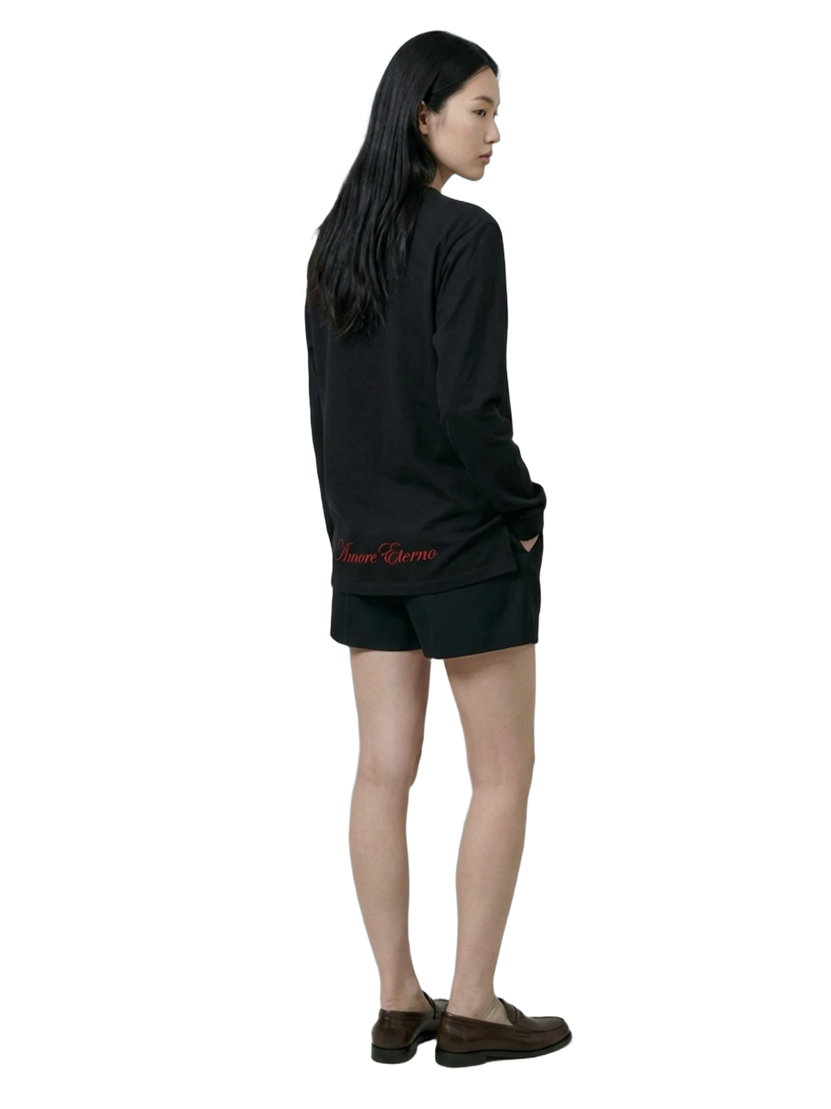 Amore Eterno Long Sleeve in black, women's cut