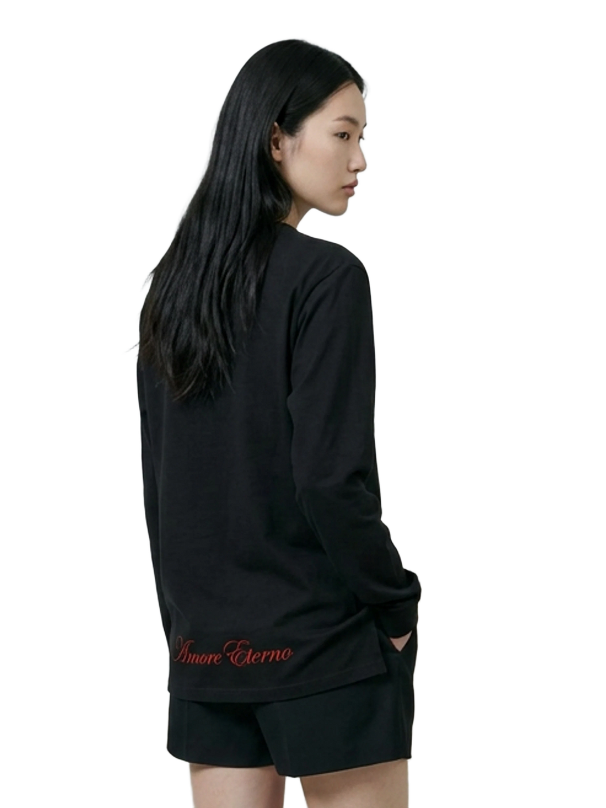Amore Eterno Long Sleeve in black, women's cut