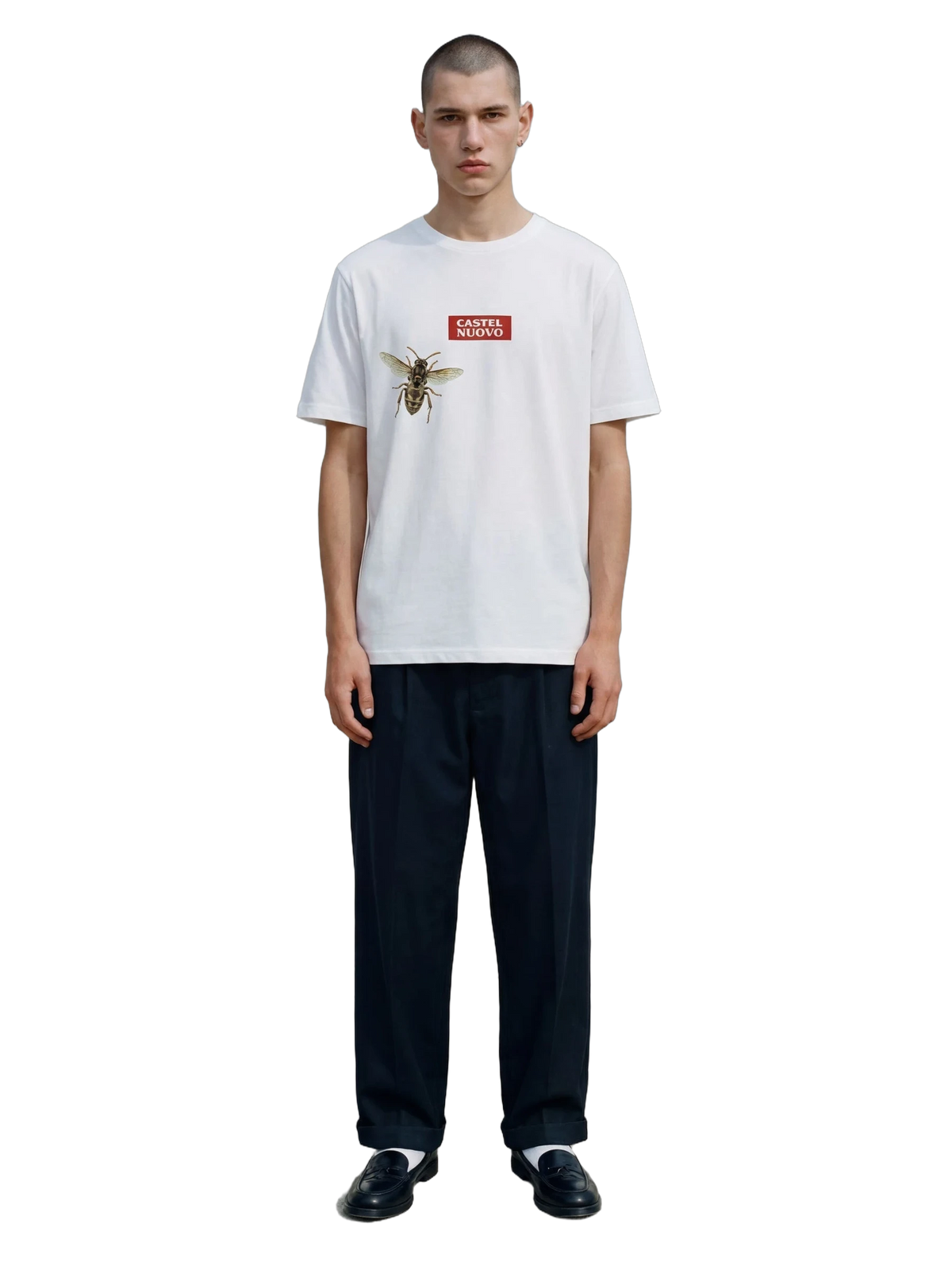 Apis Tee in white, men's cut