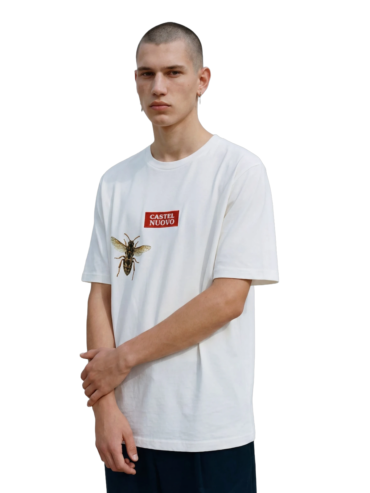 Apis Tee in white, men's cut