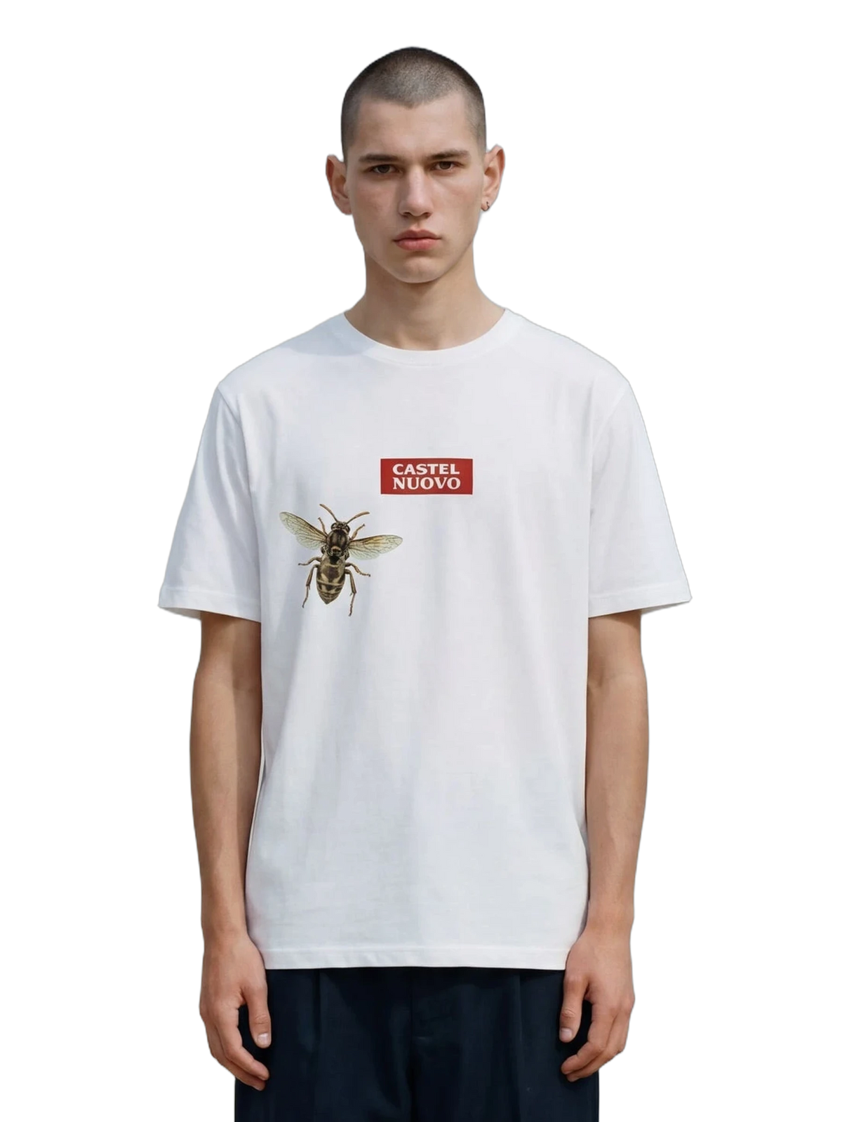 Apis Tee in white, men's cut