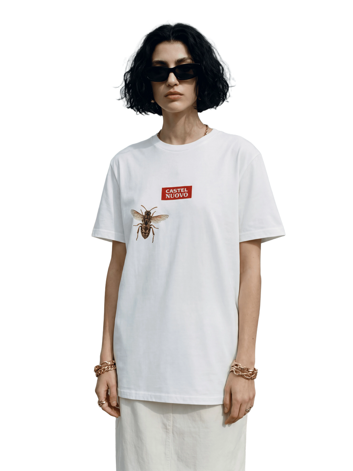 Apis Tee in white, women's cut