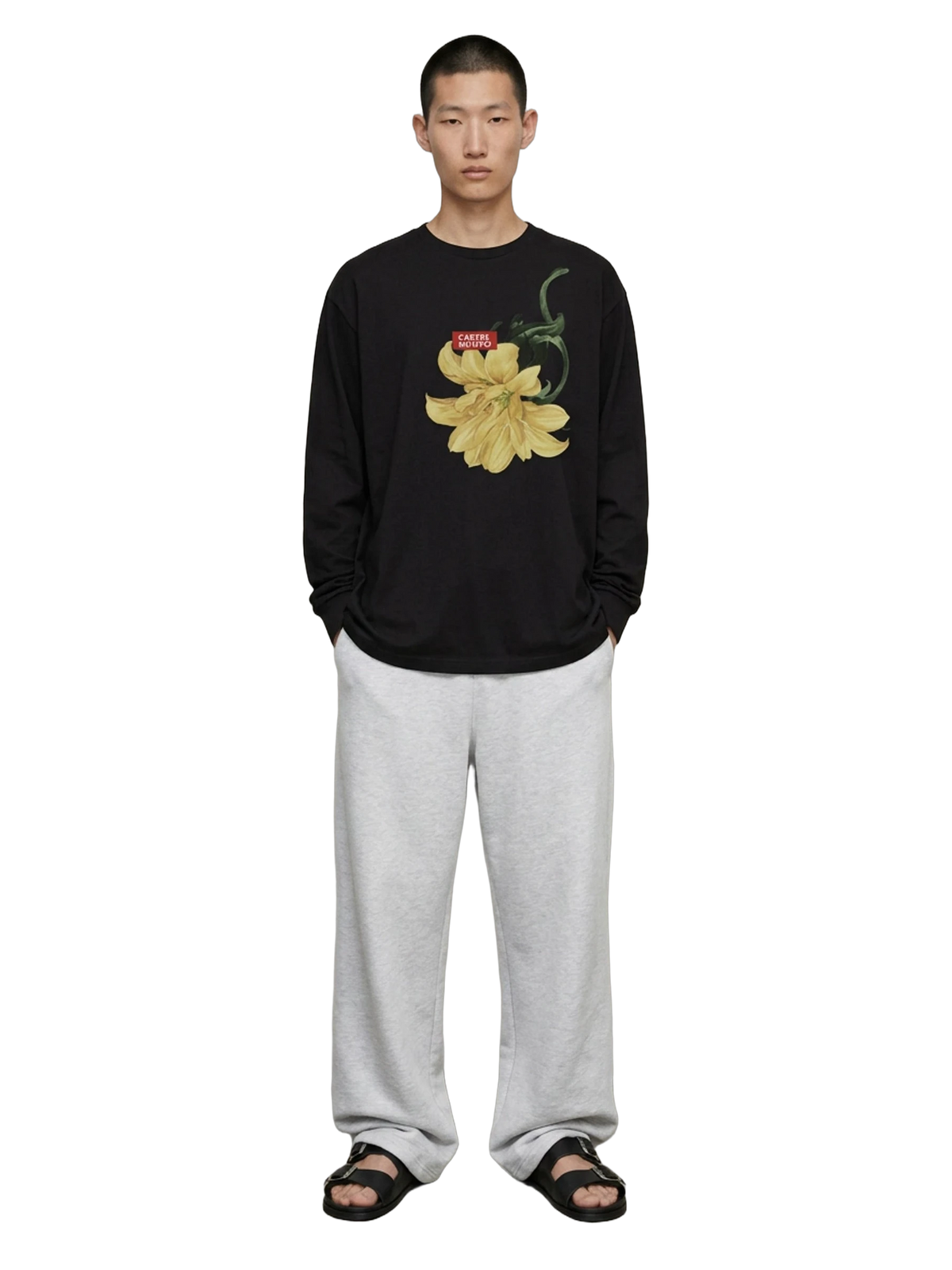 Ars Botanica Long Sleeve in black, men's cut