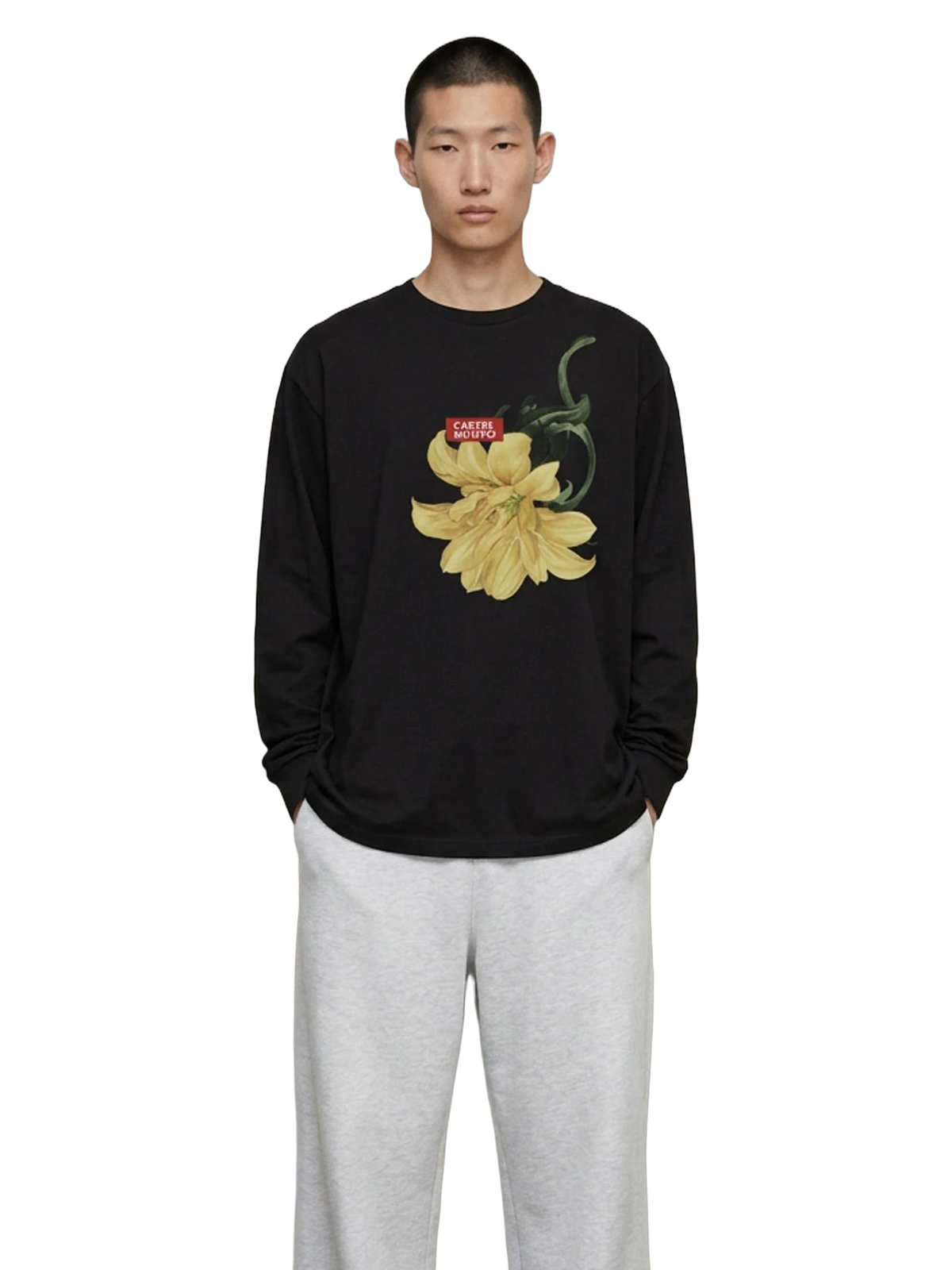 Ars Botanica Long Sleeve in black, men's cut