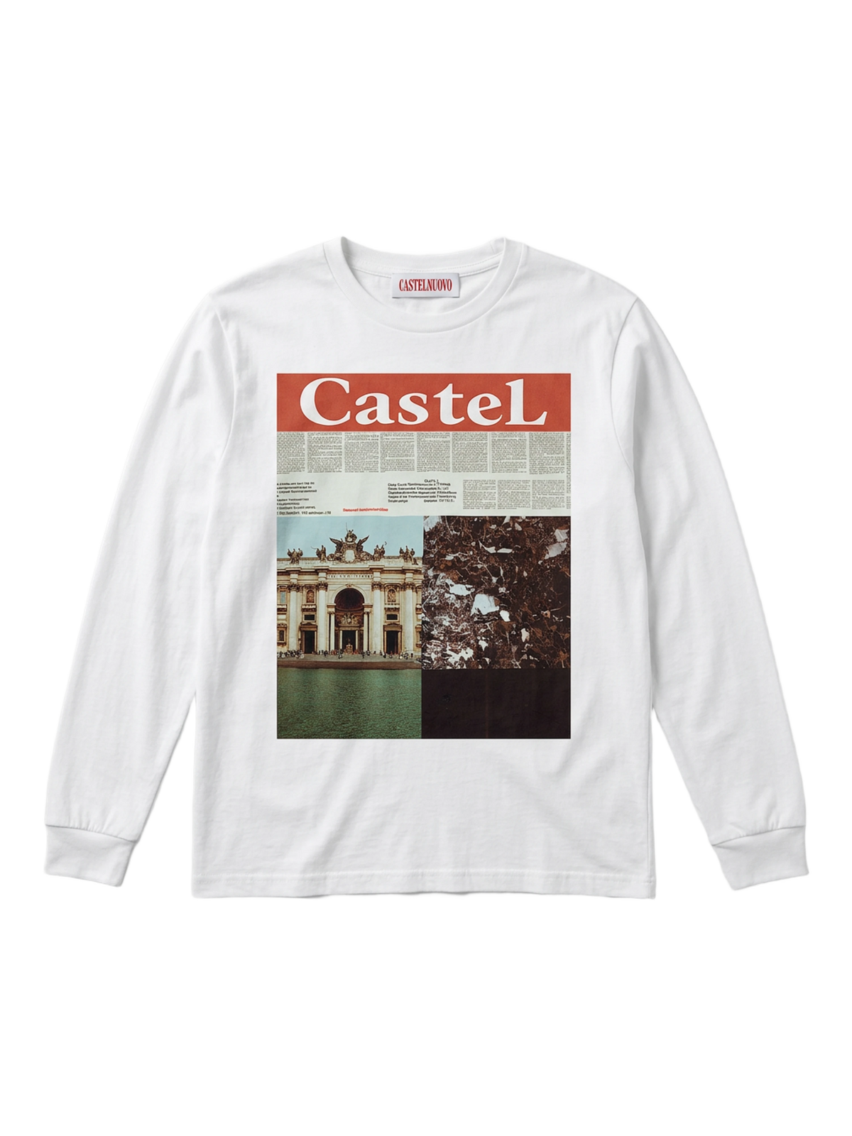 Ars Longa Long Sleeve in white, women's cut, flat lay