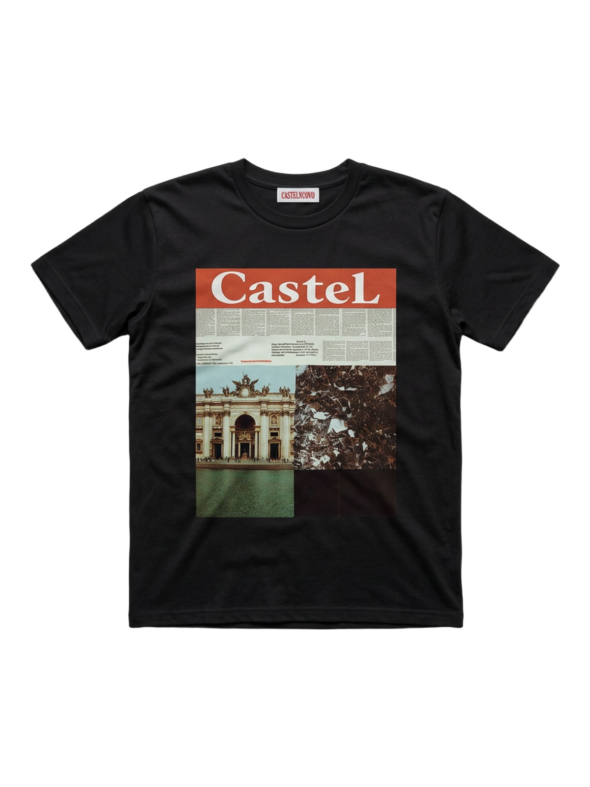 Ars Longa Tee in black, men's cut, flat lay