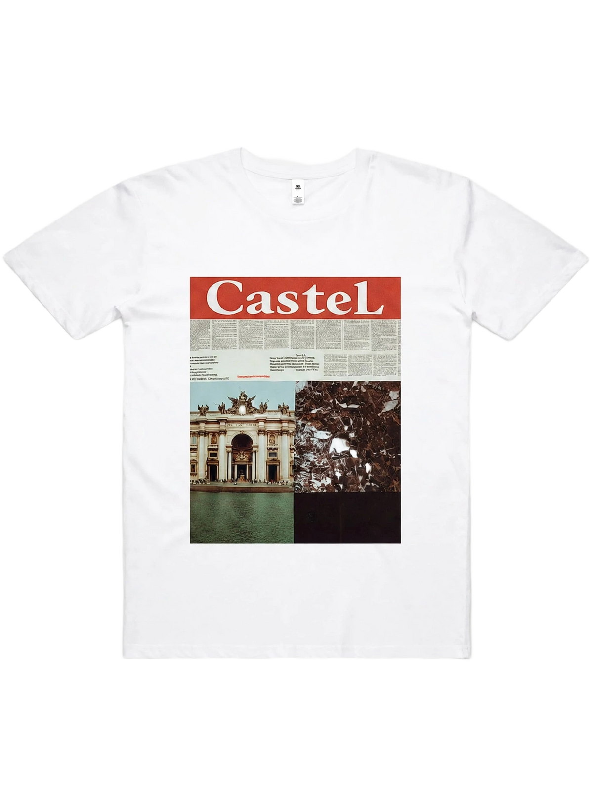 Ars Longa Tee in white, women's cut, flat lay