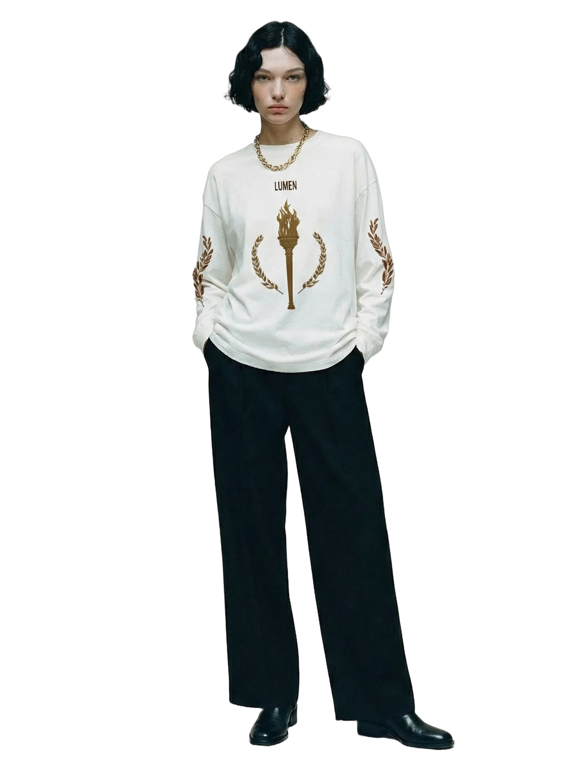 Aurea Longsleeve in white, women's cut