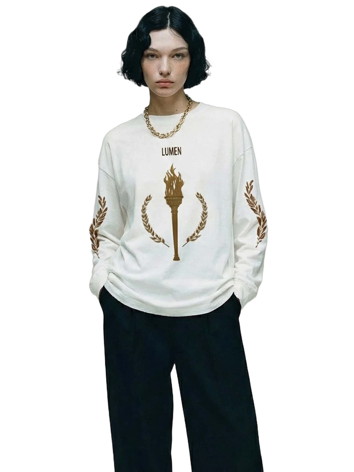 Aurea Longsleeve in white, women's cut
