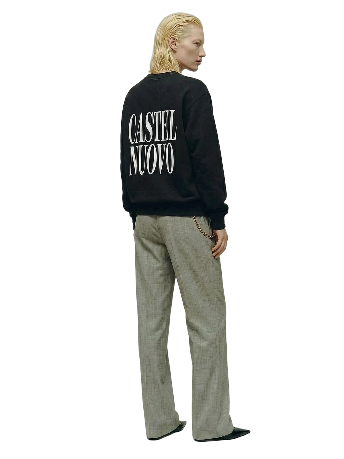 Badge Logo Crewneck in black, women's cut