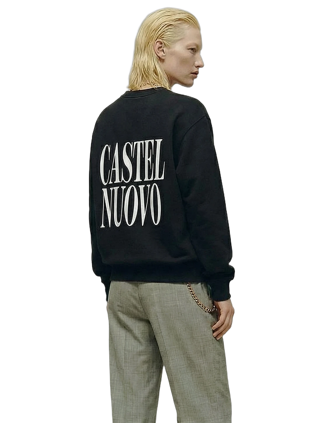 Badge Logo Crewneck in black, women's cut