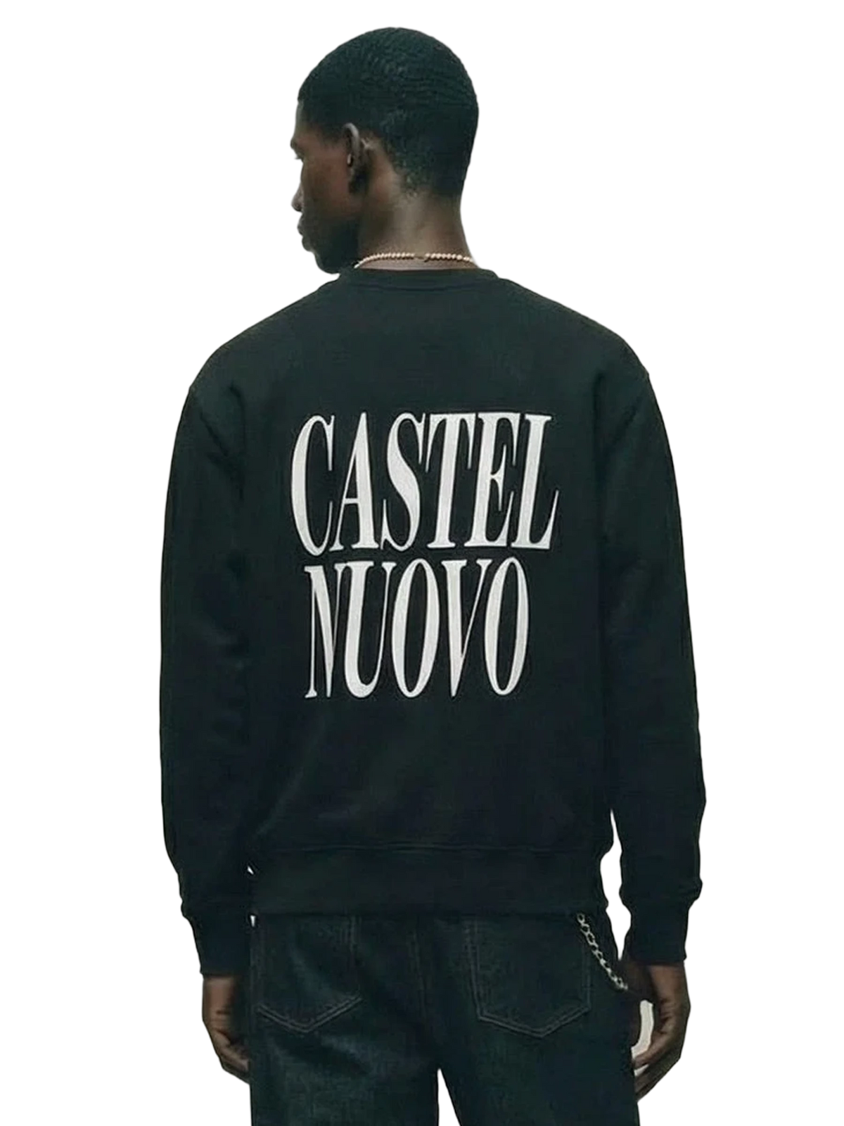 Badge Logo Crewneck in black, men's cut
