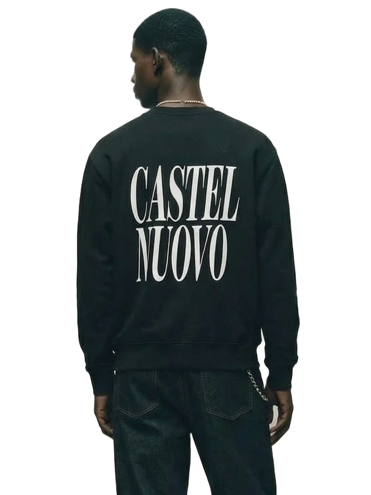 Badge Logo Crewneck in black, men's cut