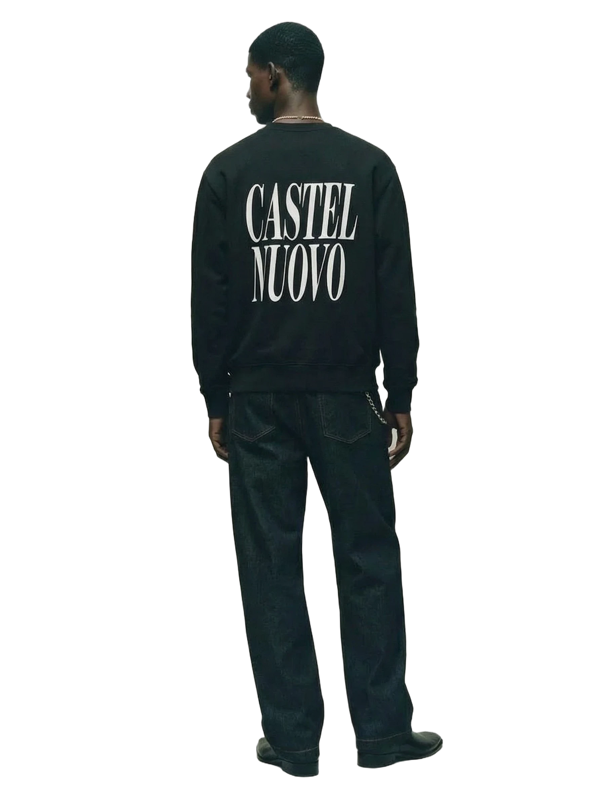 Badge Logo Crewneck in black, men's cut