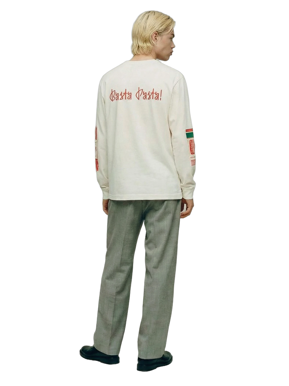 Basta Pasta Longsleeve in white, men's cut