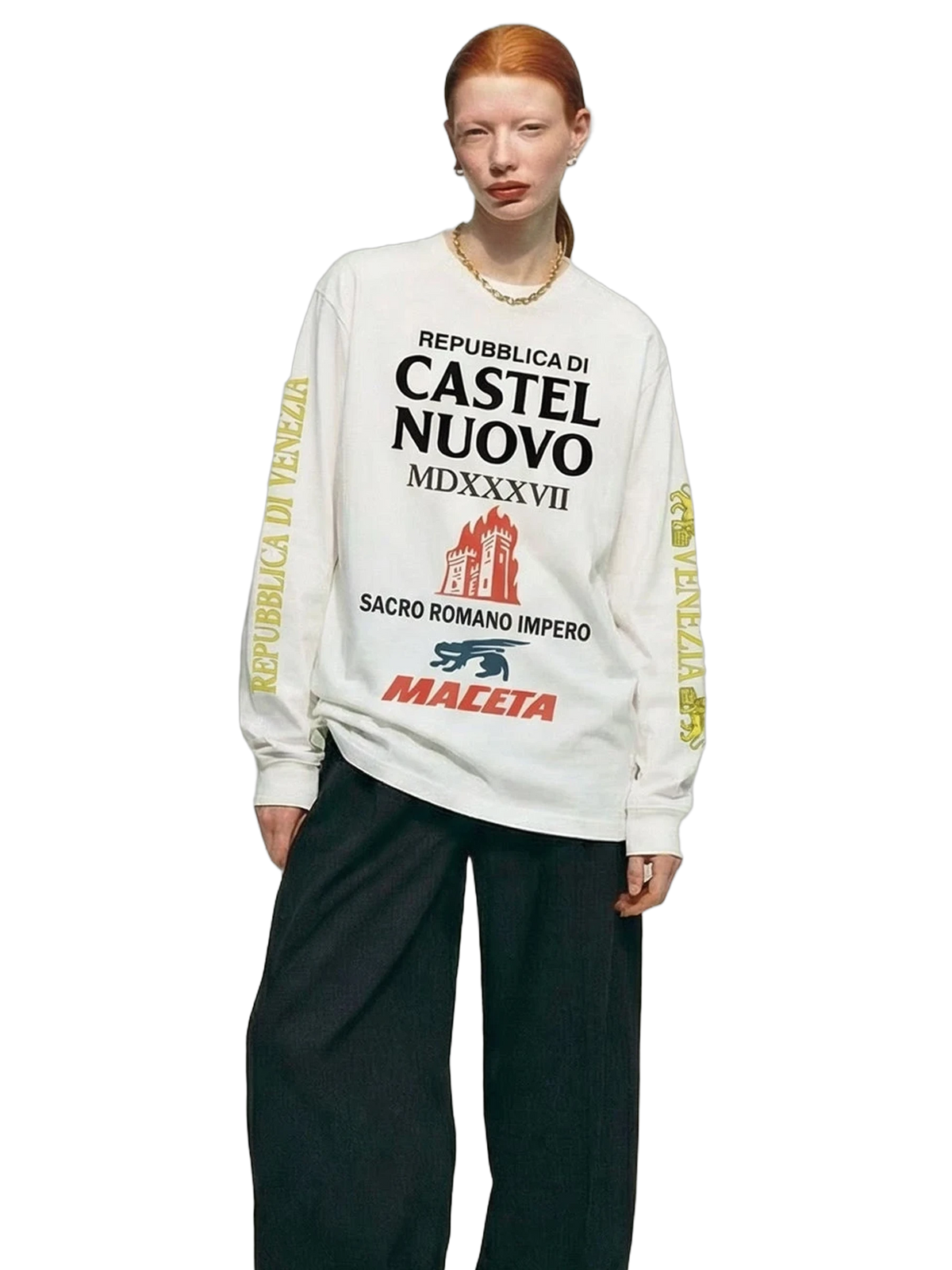 Battle Longsleeve in white, women's cut