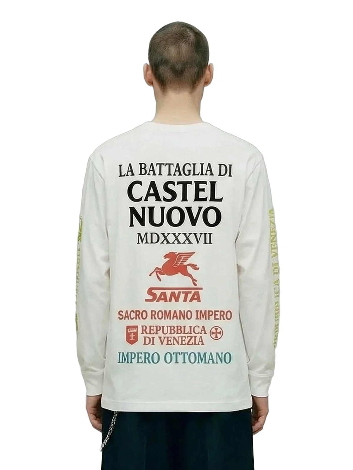 Battle Longsleeve in white, men's cut