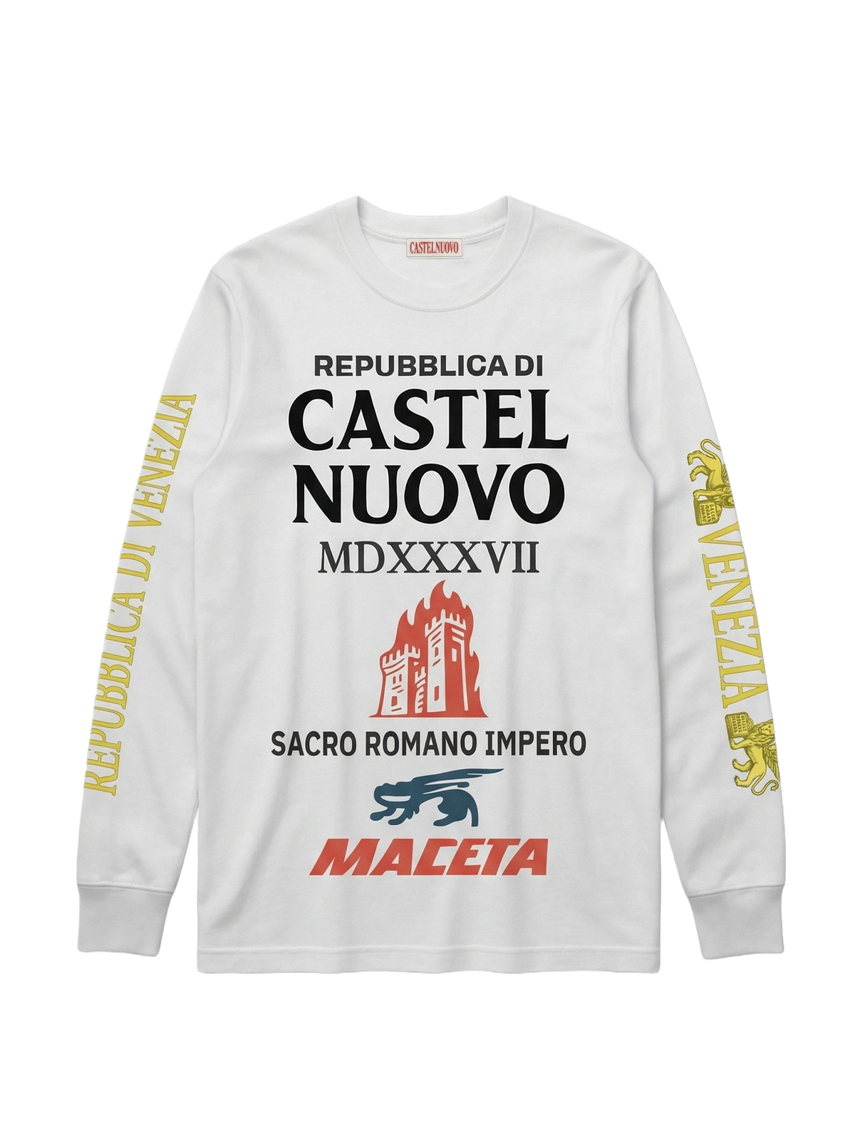 Battle Longsleeve in white, men's cut