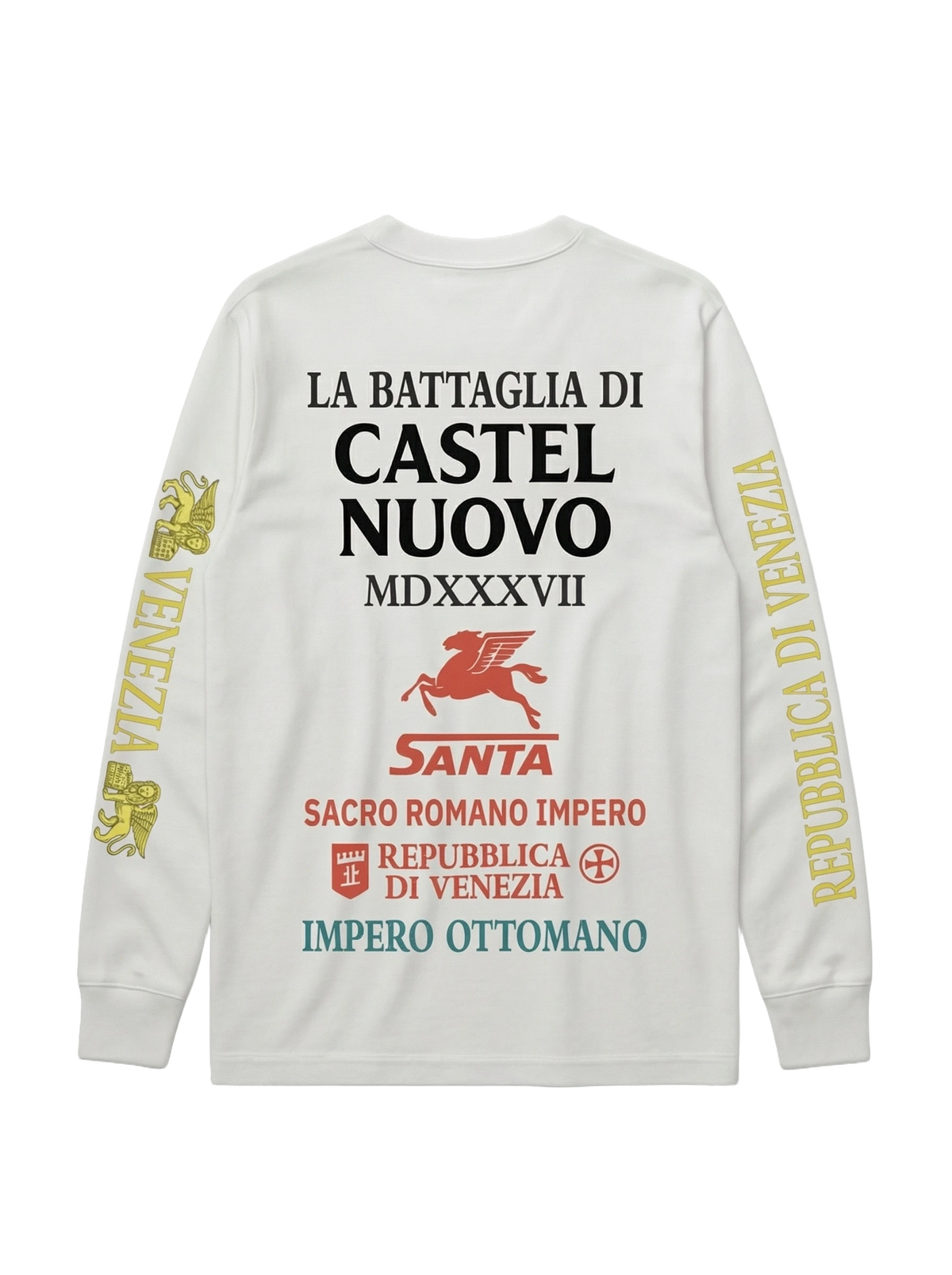 Battle Longsleeve in white, men's cut