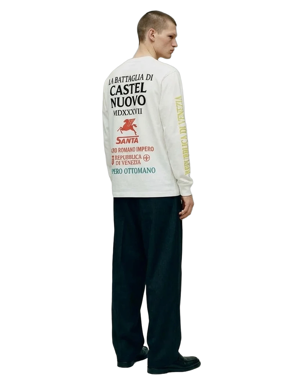 Battle Longsleeve in white, men's cut