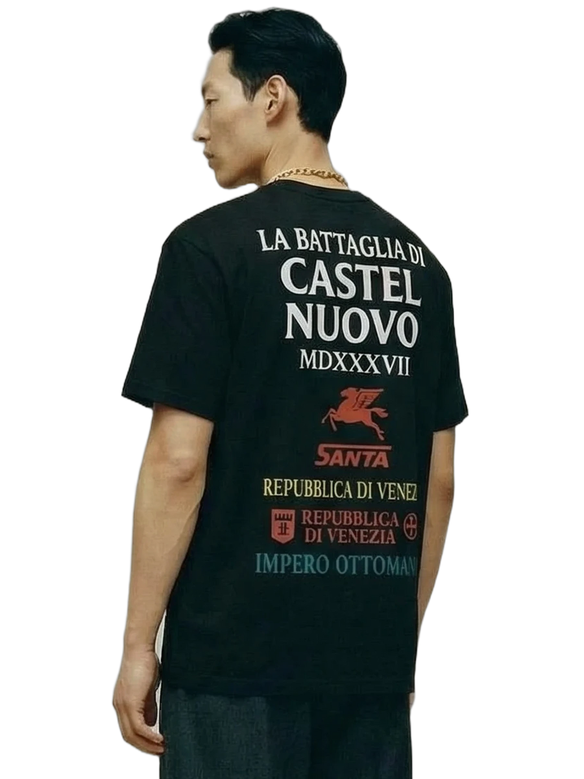 Battle Tee in black, men's cut