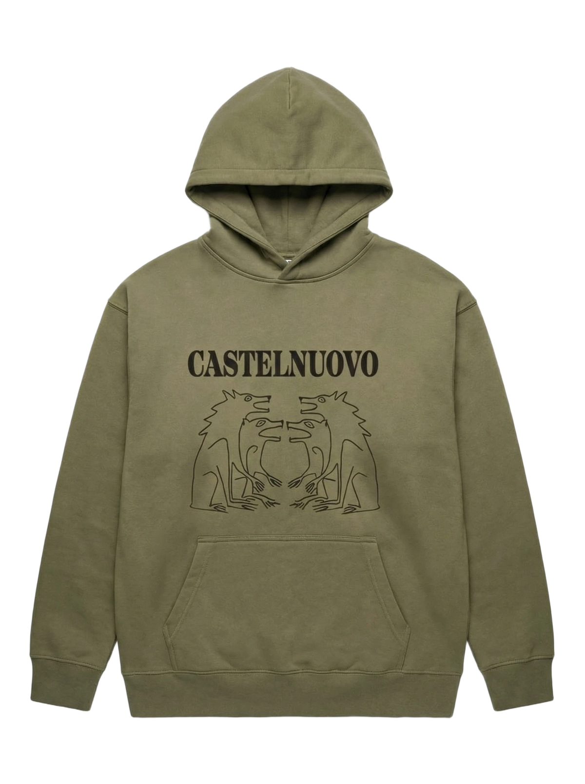 Bestia Hoodie in sand, men's cut, flat lay