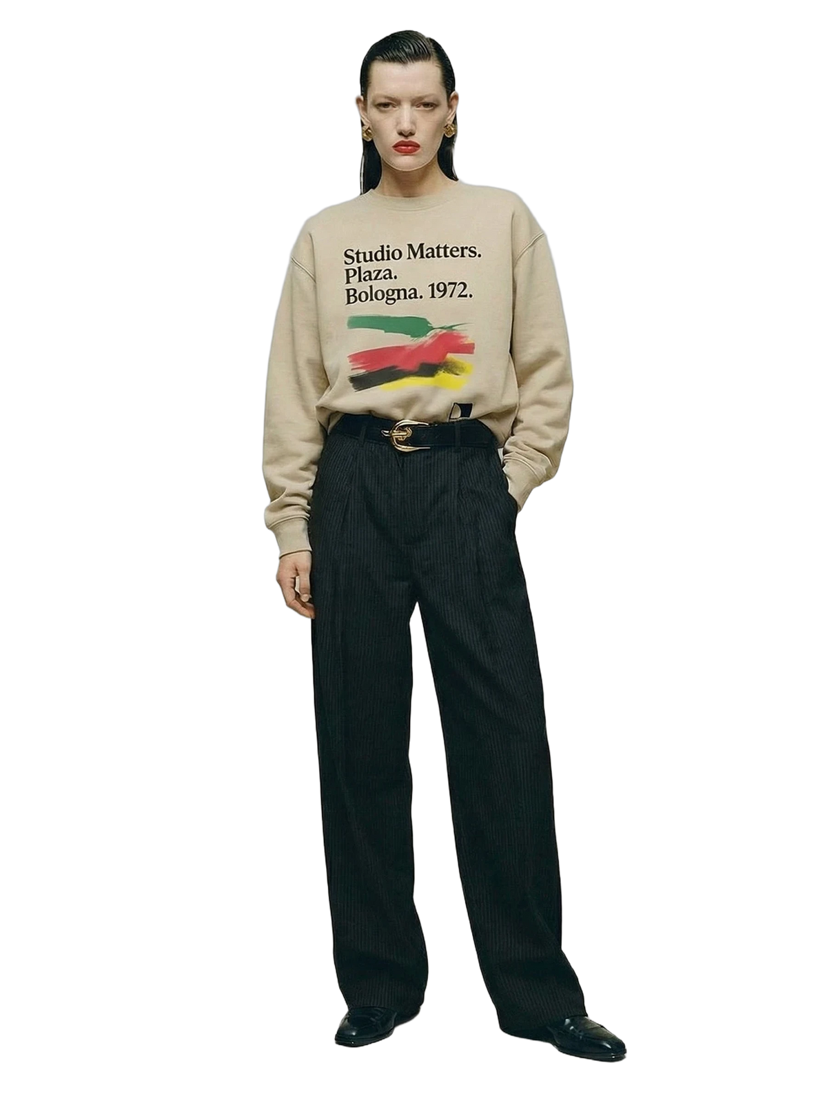 Bologna 1972 Crewneck in sand, women's cut
