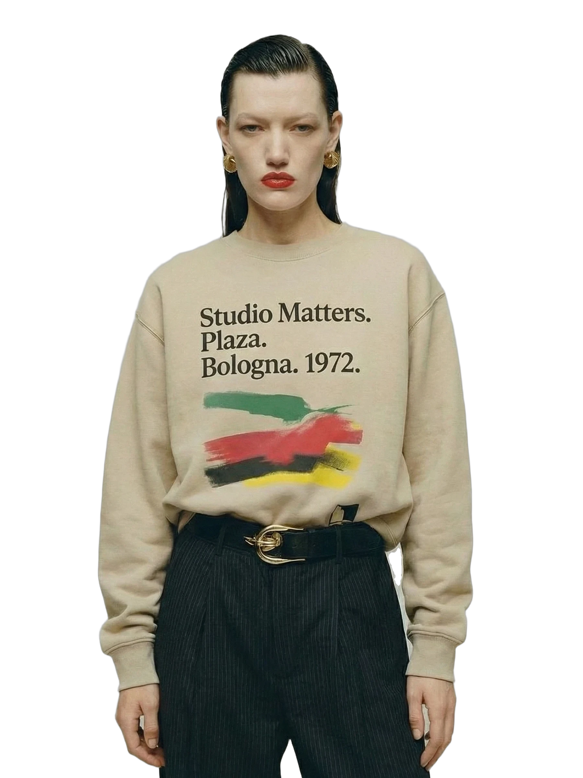 Bologna 1972 Crewneck in sand, women's cut