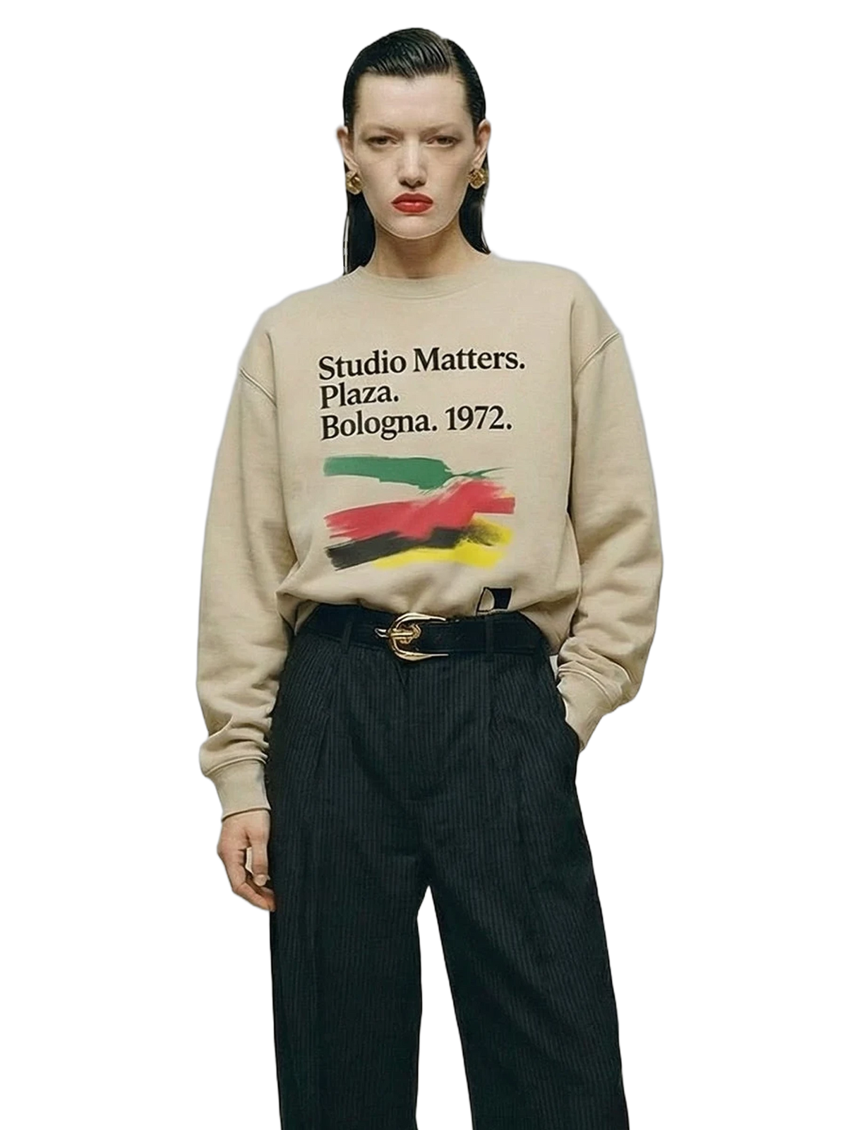 Bologna 1972 Crewneck in sand, women's cut