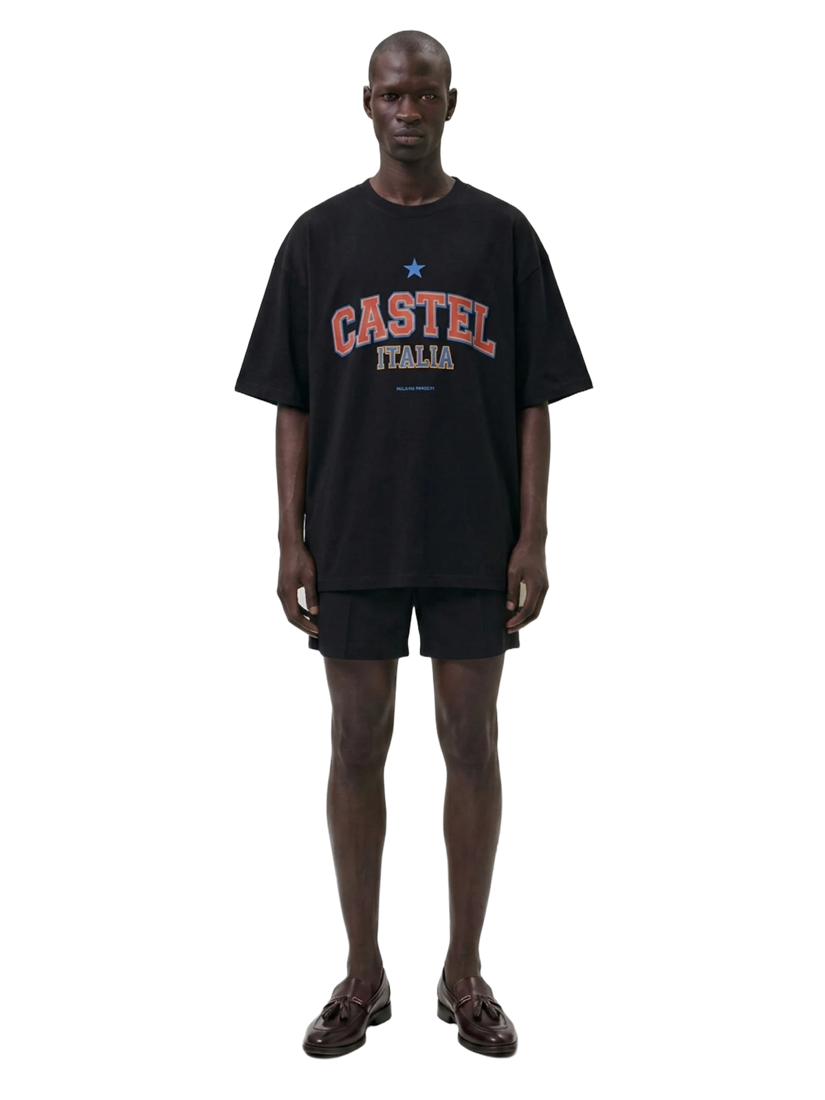 Castel Italia Tee in black, men's cut