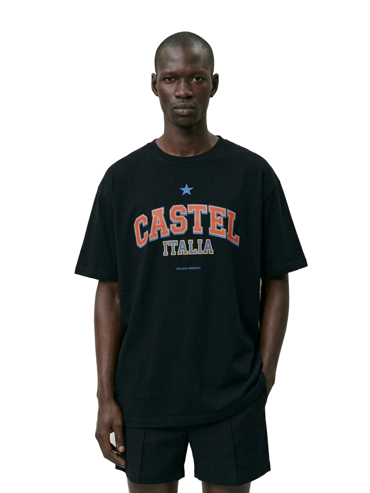 Castel Italia Tee in black, men's cut
