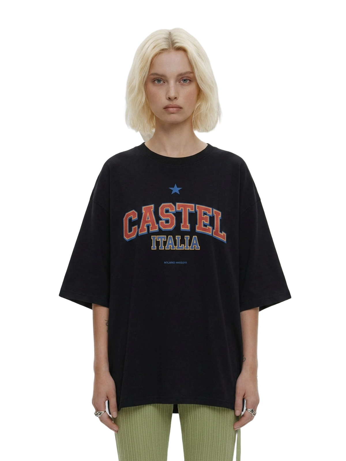 Castel Italia Tee in black, women's cut