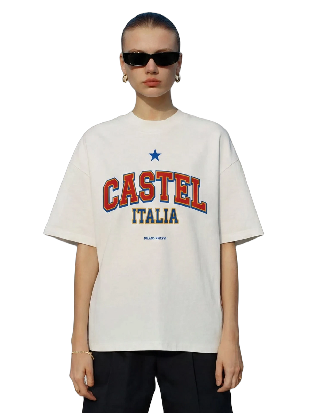 Castel Italia Tee in white, women's cut