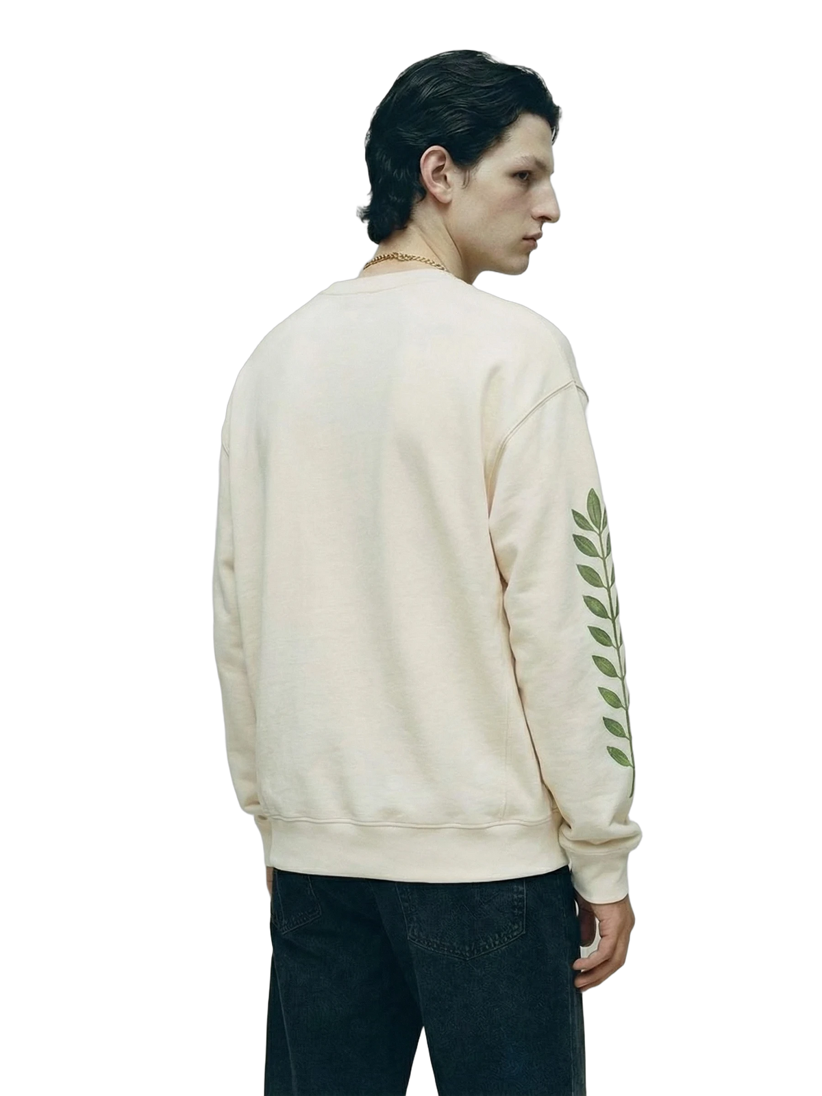 Civitas Crewneck in bone, men's cut